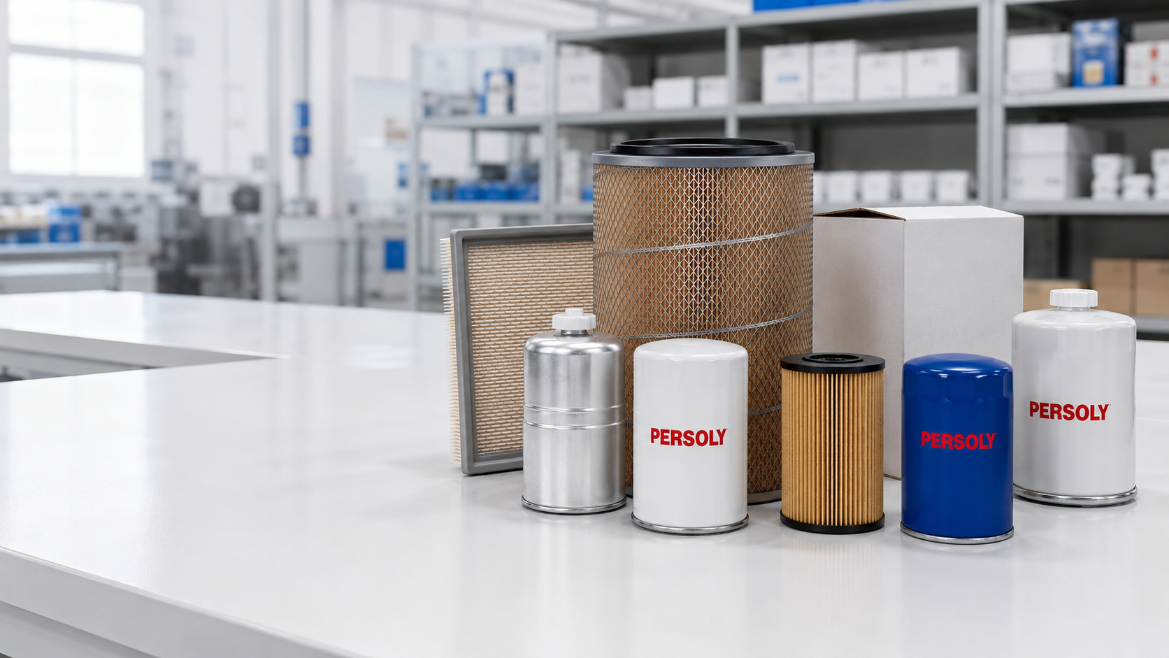 PERSOLY 燃油、机油、空气滤清器和 OEM 包装配套展示