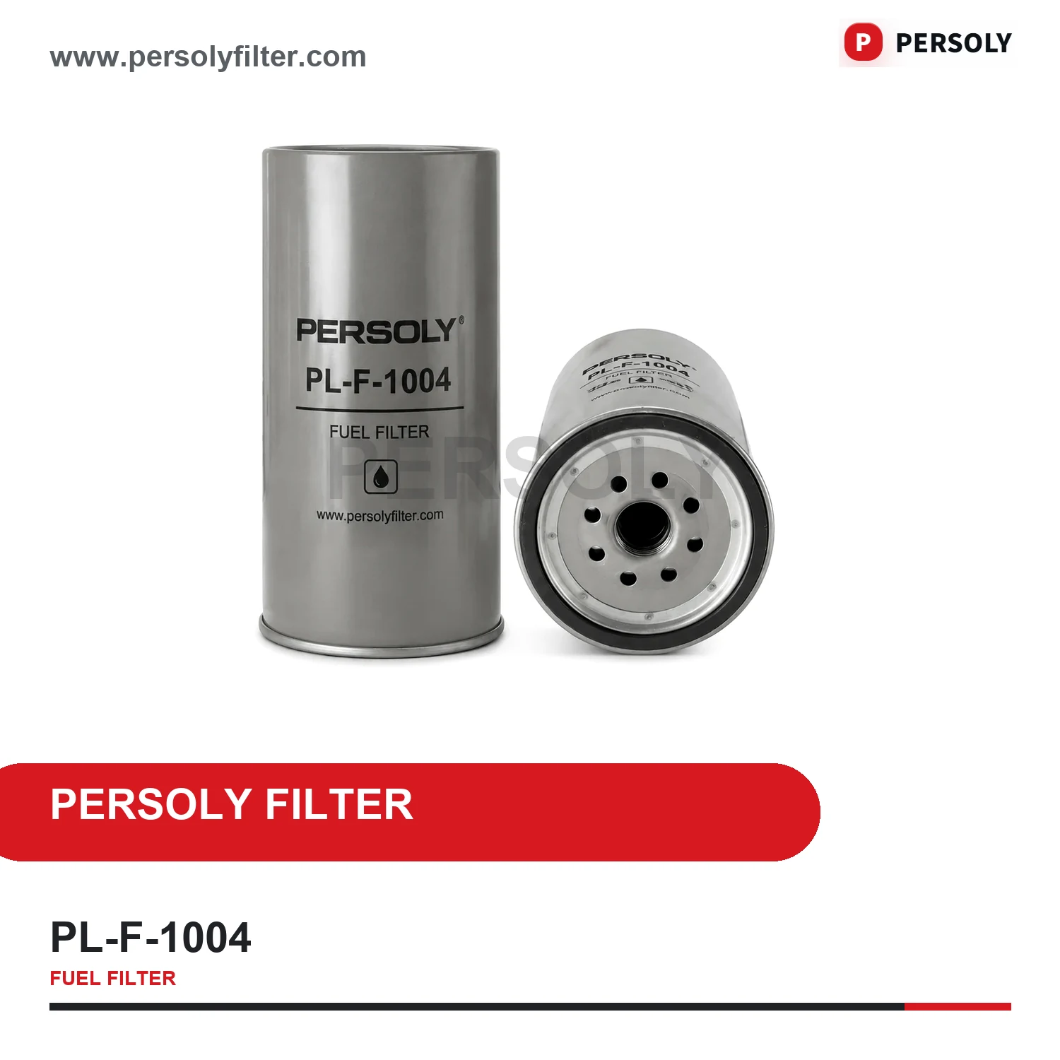 PERSOLY PL-F-1004 fuel filter, front and mounting base